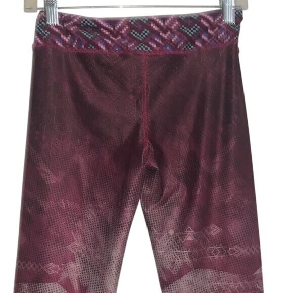 Evolution & Creation Womens Geometric Print Burgundy Leggings Size S - Picture 6 of 8